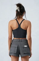 PacSun Dark Gray Mid Rise Slouchy Workwear Shorts