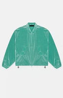 Fear of God Essentials Women's Mint Leaf Crinkle Nylon Shell Bomber Jacket