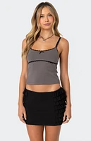 Edikted Elin Lace Trim Tank Top