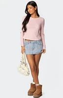 Edikted Rosemarie Lacey Waffle Top