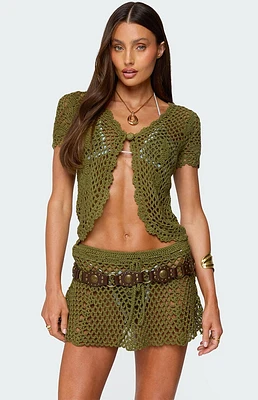 Edikted Mabelle Crochet Split Front Top