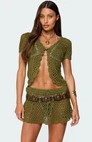 Edikted Mabelle Crochet Split Front Top