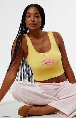 Polly Pocket Yellow Lace Trim Tank Top