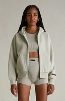 Fear of God Essentials Women's Heather Stone Classic Zip Up Hoodie