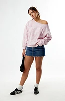 Pacsun Pink Camo Off-The-Shoulder Sweatshirt