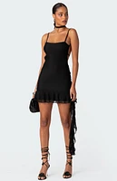 Edikted Kris Open Back Ruffle Mini Dress