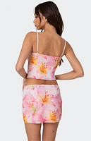Edikted Stassi Cowl Neck Printed Corset