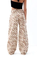 PacSun Casey Zebra Print Low Rise Baggy Jeans