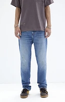 PacSun Medium Indigo Paint Splatter Straight Jeans