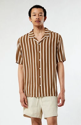 PacSun Brown Striped Camp Shirt