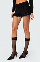 Edikted Lace Ruffle Knit Mini Skirt