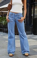 John Galt Light Indigo Low Rise Baggy Wide Leg Jeans