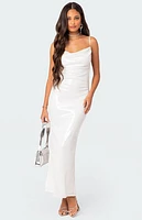 Edikted Nellie Sequin Open Back Maxi Dress