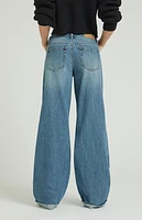 Pacsun Casey Medium Indigo Drawstring Low Rise Baggy Jeans