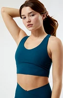 Active Motion Ribbed V-Neck Sports Bra