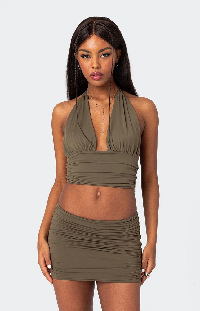 Edikted Kenya Gathered Halter Top