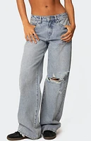 Edikted Adam Distressed Wide Leg Jeans