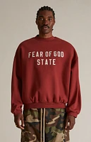 Fear of God Essentials Crimson Heavy Fleece Crew Neck Sweatshirt