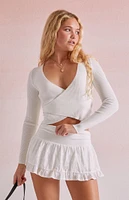 Beverly and Beck Eyelet Bow Micro Mini Skort