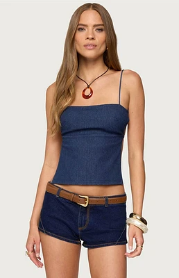 Edikted Conley Backless Denim Top