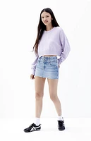 Pacsun Medium Indigo Low Rise Double Waistband Denim Mini Skirt
