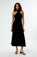 WEWOREWHAT Flower High Neck Midi Dress