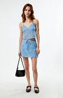 LA Hearts Eyelet Halter Tank Top