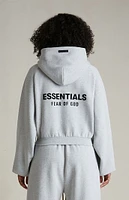 Fear of God Essentials Women's Light Heather Grey Fleece Cropped Hoodie