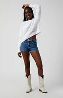 PacSun Dark Indigo Denim Mom Shorts