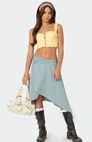 Edikted Button Front Cropped Eyelet Corset