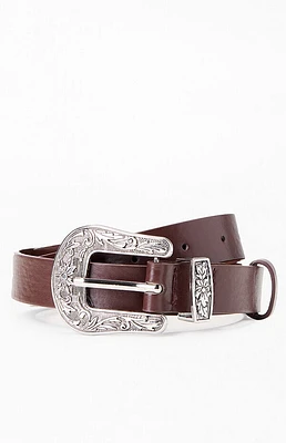 Pacsun Brown Basic Western Buckle Belt