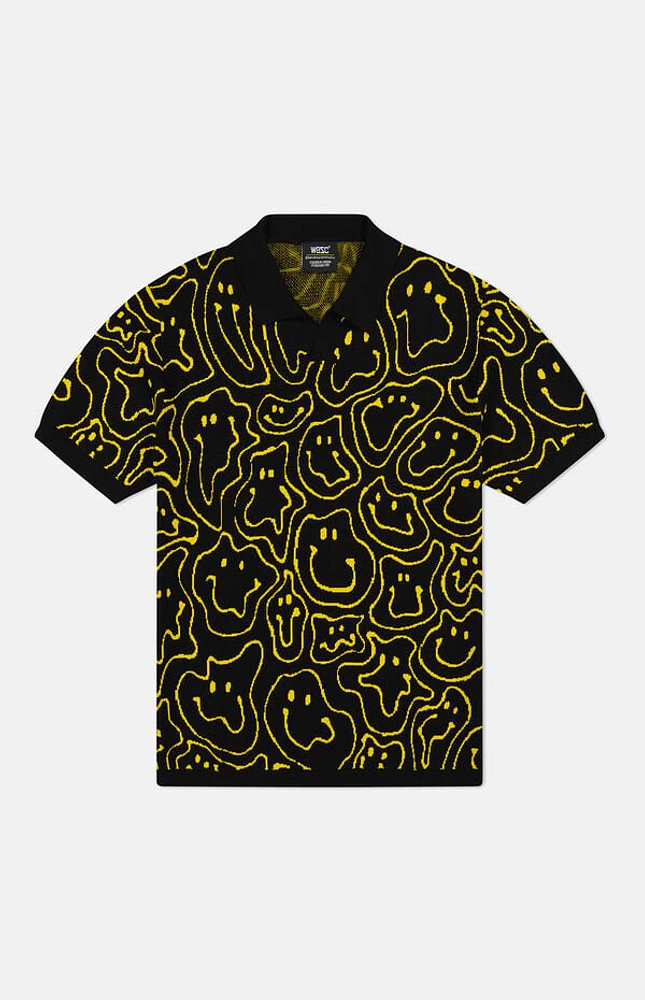 WeSC America Inc Warped Smiley Johnny Collar Pullover Shirt