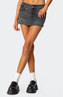 Edikted Bev Stretchy Denim Micro Skirt