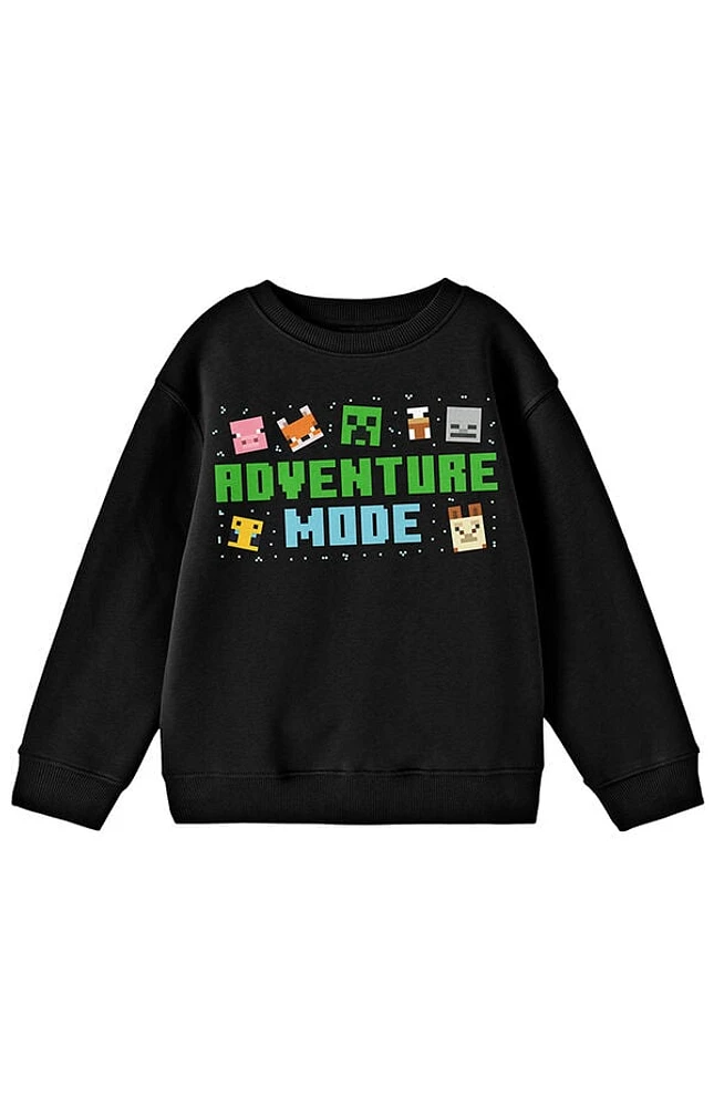 Kids Minecraft Adventure Mode Crew Neck Sweatshirt