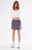 PacSun Gray Bungie Pocket Mini Skirt