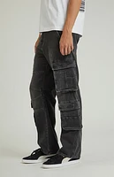 PacSun Black Wash Baggy Cargo Jeans