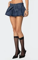 Edikted Bow Tie Denim Mini Skort