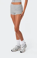 Edikted Lizzy Foldover Waffle Shorts