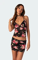 Edikted Portofino Printed Sheer Lace Tank Top