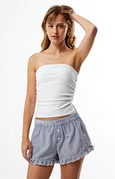 Your Favorite Pinstripe Ruffle Boxer Shorts