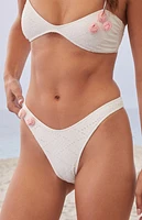 Bootin Bikinis White Blair Eyelet Cheeky Bikini Bottom