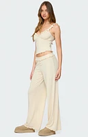 Edikted Posy Ruffle Pointelle Pants