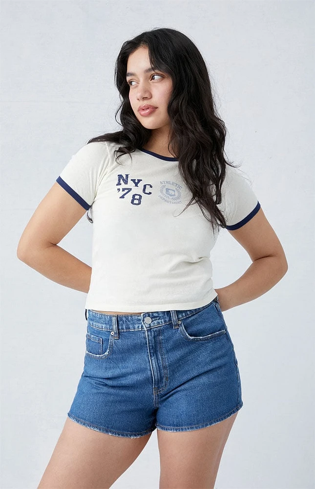 PacSun Eco Stretch Dark Indigo Curve Mom Shorts