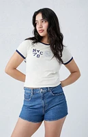 PacSun Eco Stretch Dark Indigo Curve Mom Shorts