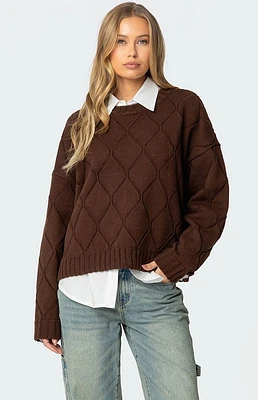 Edikted Cass Oversized Textured Knit Sweater