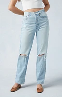 PacSun Eco Light Blue Distressed Dad Jeans