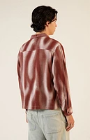 Pacsun Printed Long Sleeve Cropped Camp Shirt