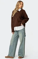 Edikted Cass Oversized Textured Knit Sweater