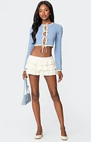 Edikted Jaylin Tie Front Knit Cardigan