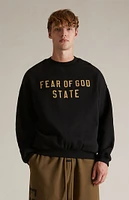 Fear of God Essentials Black Fleece Crew Neck Sweatshirt